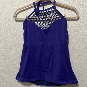 Leilani Women’s Purple High Neck Swimsuit Top Only. Good Condition. Size 10.